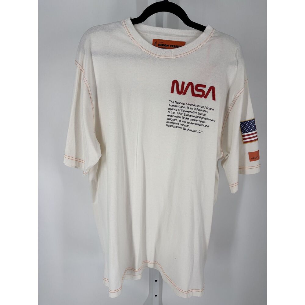 Heron Preston NASA Graphic T-Shirt | White Short Sleeve Logo Tee